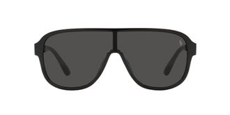 Polo Ralph Lauren Mens Ph4196u Universal Fit Rectangular Sunglasses, Shiny Black/Dark Grey, 34 mm
