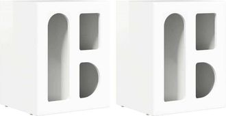 vidaXL Bedside Table 2 pcs High Gloss White 40 x 35 x 50 cm vidaXL