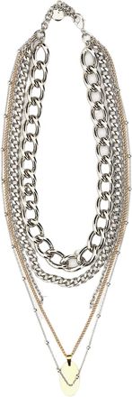 Paco Rabanne Silver 5 Rangs Layered Strand Necklace