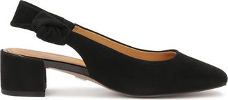 Kazar Zwarte pumps met open hiel en lage stilettos - Dames - Pumps - Zwart - 37 EU - Su&egrave;de - Schoenen