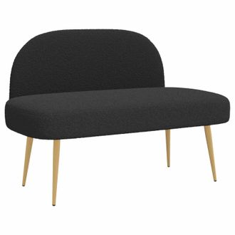 vidaXL Banco Tapizado Con Respaldo Negro 110 X 60 X 76 Cm Boucl&eacute; Vidaxl