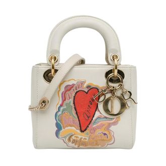Dior Pre-owned My ABCDior Mini Bag - Dames - Pre-owned - Wit - Maat: ONE Size Leer