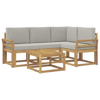 vidaXL Conjunto De Sof&aacute;s De Exterior 5 Pcs Blanco Y Gris Claro Vidaxl
