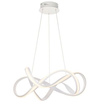 Loops LED Ceiling Pendant Light 44W Warm White 630mm White Loop Feature Strip Lamp