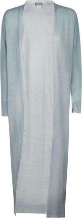 Wlns Cashmere Lino Seta Semi-Sheer Long Cardigan
