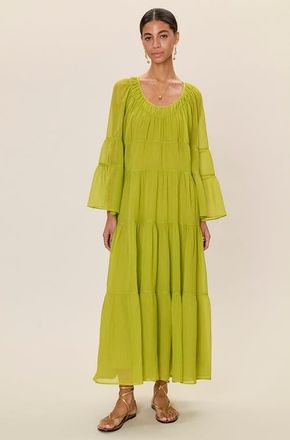 Rebecca Taylor Skye Tiered Dress in Pear Green at Nordstrom, Size X-Small