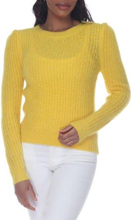 Rain + Rose Rib Crewneck Sweater in Yellow at Nordstrom, Size X-Large
