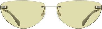 Calvin Klein Groene Metalen Dames Zonnebril - Dames - Zonnebrillen - Groen - ONE Size - Accessoires