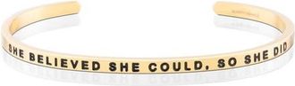 Mantra She Believed She Could, So She Did bracelet in Yellow Gold at Nordstrom