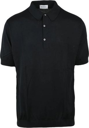 John Smedley Knit Polo Shirt - Black