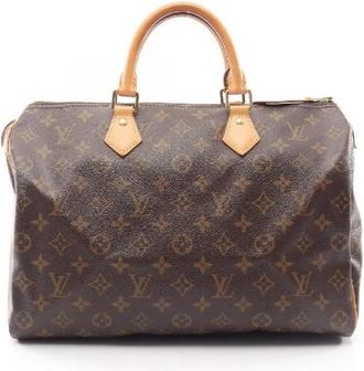 Louis Vuitton Pre-owned Speedy 35 Monogram Handbag - Dames - Vintage Handtas - Bruin - ONE Size - Leer - Vintage