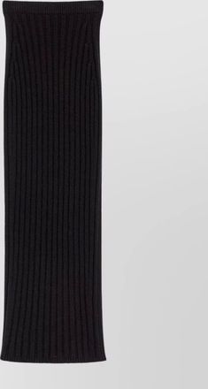 Max Mara cashmere wool ribbed high-rise midi skirt