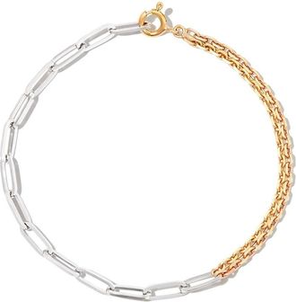 Yvonne Léon 18kt white and yellow gold chain bracelet - men - 18kt White Gold/18kt Yellow Gold - One Size - Silver