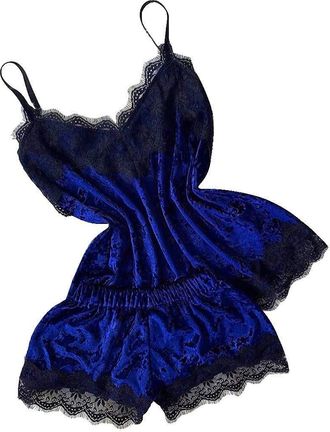 Generic Women Lingerie Garter Women Sleepwear Lingerie Pajamas V-Neck Camisole Sexy Plus Size Sexy Womens Lingerie (Blue, XXL)