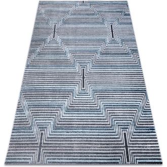 RugsX Rugsx - Alfombra Structural Sierra G5018 Tejido Plano Azul - Tiras, Diamantes Blue 160x220 Cm