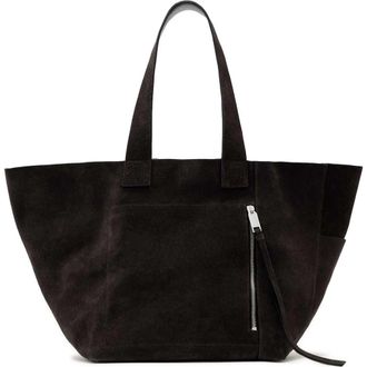 AllSaints Alba Suede East/West Tote in Bitter Brown at Nordstrom