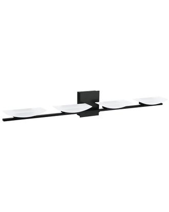 Eglo Eglo Metrass 4 Light Integrated Led Bath/Vanity Light With Matte Black Finish & Satin Shade