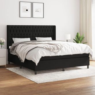 vidaXL Vidaxl - Cama Box Spring Con Colch&oacute;n Tela Negro 180x200 Cm