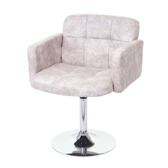 Hhg Nunca Usado] Silla De Comedor Orlando, Silla Giratoria, Imitaci&oacute;n De Ante Cromado Con Certificado Mvg, Vintage Gris Claro