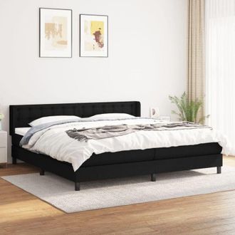 vidaXL Vidaxl - Cama Box Spring Con Colch&oacute;n Tela Negro 200x200 Cm