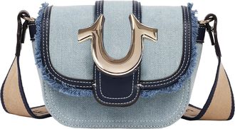 True Religion Asher Frayed Edge Mini Flap Crossbody