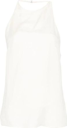 Alysi Sleeveless Tops, female, White, Size: 2XS Twill Silk Top