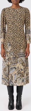 Etro Paisley and Animalier Print Viscose Sheath Midi Dress