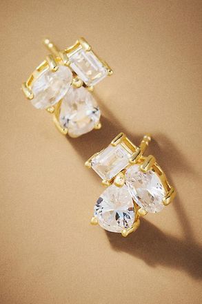 Shashi Pierre Crystal Cluster Stud Earrings