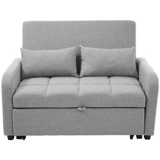 STILVORA Sof&aacute; Convertible 2 Plazas En Algod&oacute;n Lino Con Respaldo Ajustable 3 Posiciones Y 2 Cojines, Gris Antiguo