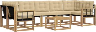 vidaXL Conjunto De Sof&aacute;s De Exterior 8 Uds. Y Beige Vidaxl
