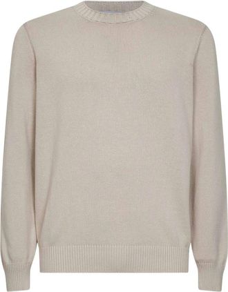 D4.0 Trui met ronde hals - Heren - Ronde hals truien - Beige - M - Katoen - Truien & Vesten