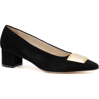Amalfi By Rangoni Piramide Pointed Toe Pump in Black Cashmer Gold Ornament at Nordstrom, Size 9.5