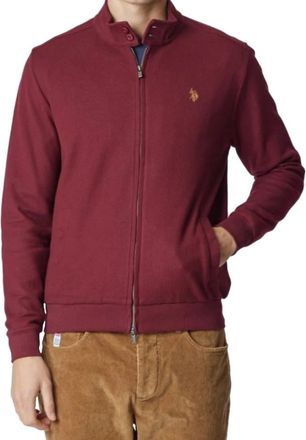 U.S.Polo Association Piquet Bomber Jacket - Heren - Bomber jackets - Rood - L - Katoen - Jassen