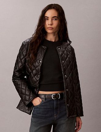 Calvin Klein Chaqueta Acolchada De Piel Sint&eacute;tica Con Forro