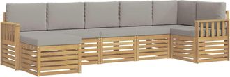 vidaXL Conjunto De Sof&aacute;s De Exterior 6 Uds. Blanco Y Gris Claro Vidaxl