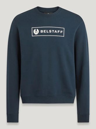 Belstaff Mens Deep Navy Box Logo Sweatshirt - Size Large