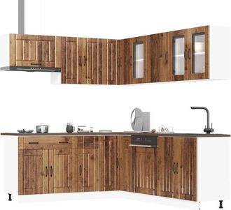 vidaXL Vidaxl - Mueble Cocina Lucca Madera Vieja 11 Pzas Madera Contrachapada