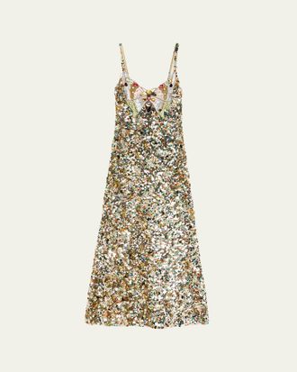 Valentino Garavani Butterfly Embroidered Tulle Maxi Dress