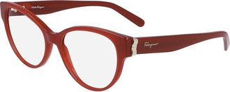 Ferragamo Stijlvolle Brillen - Dames - Brillen - Rood - 53 MM - Accessoires