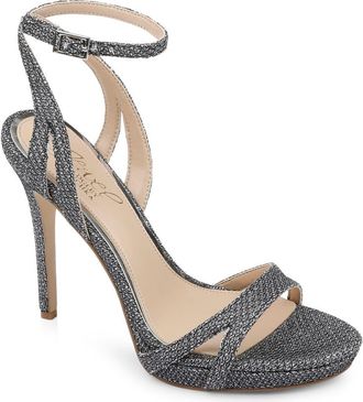Badgley Mischka Arianna Ankle Strap Sandal in Pewter at Nordstrom Rack, Size 8.5