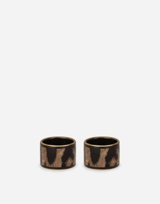 Dolce & Gabbana Set 2 Medium Porcelain Napkin Rings - Napkin Rings Multicolor Onesize