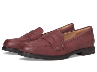 Dr. Scholls Hello Loafer Womens Flat Shoes Burgundy Dark Red : 6.5 M, Faux Leather