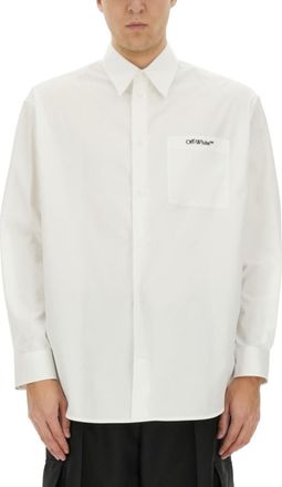 Off-white White Oversized Logo Shirt