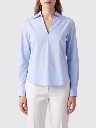 Semicouture Joanne Slim Fit Stretch Cotton Shirt with Pointed Collar