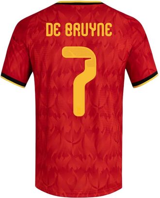 adidas Kevin De Bruyne Belgium 26 Home Authentic Jersey Asia Sizing Red Bold Gold KW7641