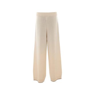 Brunello Cucinelli Flared Cashmere Trousers - Beige