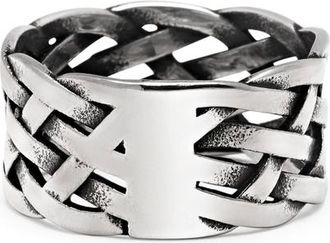 Nialaya Woven Chain Ring in Silver at Nordstrom, Size 13