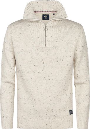 Petrol Industries Heren Gebreide Half-Zip Trui Denver - Wit