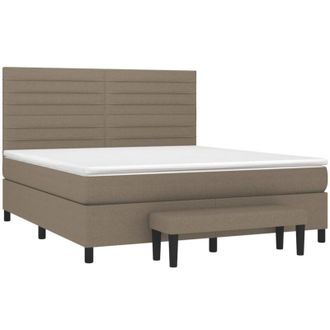 vidaXL Vidaxl - Cama Box Spring Con Colch&oacute;n Tela Gris Taupe 160x200 Cm