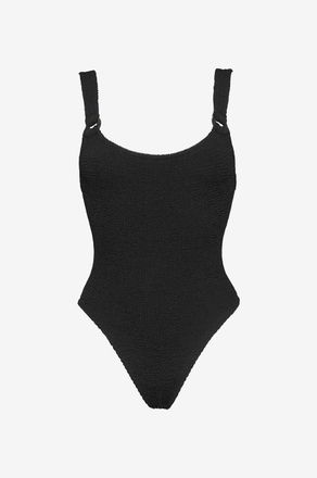 Hunza G Badeanzug aus Seersucker Domino